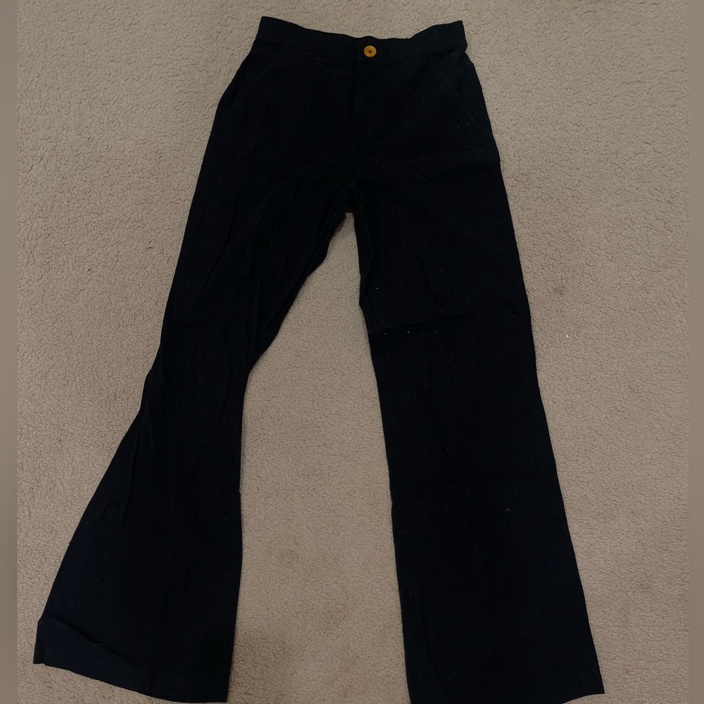 Roxy Black Flare Linen Pant